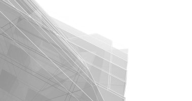 Mimari sanat konseptinde soyut çizgiler, minimum geometrik şekiller. 