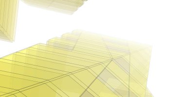 Mimari sanat konseptinde soyut çizgiler, minimum geometrik şekiller. 