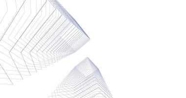 Mimari sanat konseptinde soyut çizgiler, minimum geometrik şekiller. 