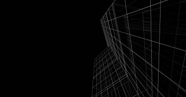 Mimari sanat konseptinde soyut çizgiler, minimum geometrik şekiller. 