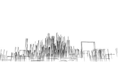 Arkaplanda mimari bina 3d illüstrasyon