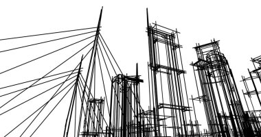 soyut mimari duvar kağıdı tasarımı, dijital konsept arkaplan