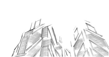eskiz sanatı, geometrik mimari binalar tasarımı