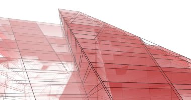 Mimari sanat konseptinde soyut çizgiler, minimum geometrik şekiller. 