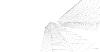 Mimari sanat konseptinde soyut çizgiler, minimum geometrik şekiller. 