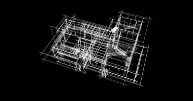 Mimari sanat konseptinde soyut çizgiler, minimum geometrik şekiller. 