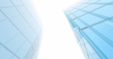 Arkaplanda mimari bina 3d illüstrasyon