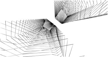 Mimari sanat konseptinde soyut çizgiler, minimum geometrik şekiller. 