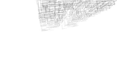 Arkaplanda mimari bina 3d illüstrasyon