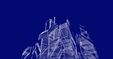 eskiz sanatı, geometrik mimari binalar tasarımı