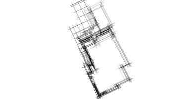Mimari sanat konseptinde soyut çizgiler, minimum geometrik şekiller. 