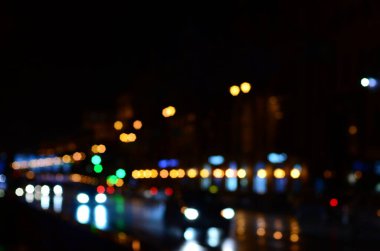 Bulanık soyut ışıklar gece şehrin arka planı