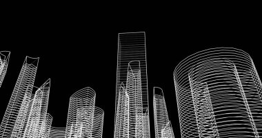 soyut mimari duvar kağıdı tasarımı, dijital konsept arkaplan