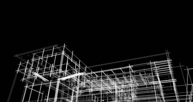 Mimari sanat konseptinde soyut çizgiler, minimum geometrik şekiller. 