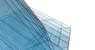 Mimari sanat konseptinde soyut çizgiler, minimum geometrik şekiller. 