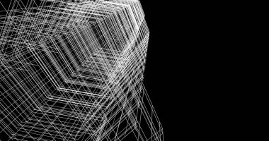 Mimari sanat konseptinde soyut çizgiler, minimum geometrik şekiller. 