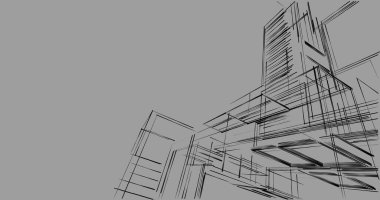 soyut mimari duvar kağıdı tasarımı, dijital konsept arkaplan