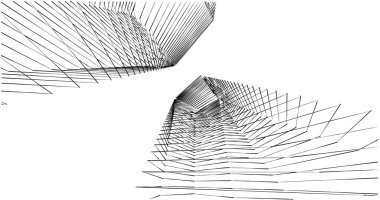 Mimari sanat konseptinde soyut çizgiler, minimum geometrik şekiller. 