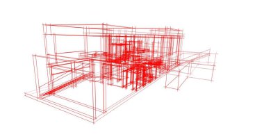 Mimari sanat konseptinde soyut çizgiler, minimum geometrik şekiller. 