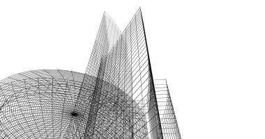 Mimari sanat konseptinde soyut çizgiler, minimum geometrik şekiller. 