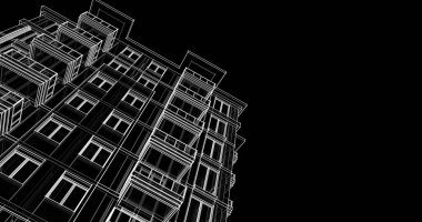 soyut mimari duvar kağıdı tasarımı, dijital konsept arkaplan