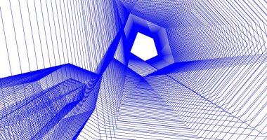 3d mimari duvar kağıdı tasarımı, dijital bina çizimi 