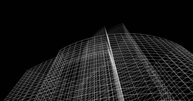 Mimari sanat konseptinde soyut çizgiler, minimum geometrik şekiller. 