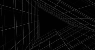 Mimari sanat konseptinde soyut çizgiler, minimum geometrik şekiller. 