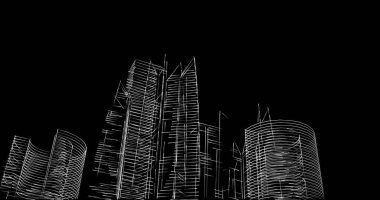 soyut mimari duvar kağıdı tasarımı, dijital konsept arkaplan