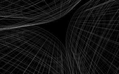 Mimari sanat konseptinde soyut çizgiler, minimum geometrik şekiller. 