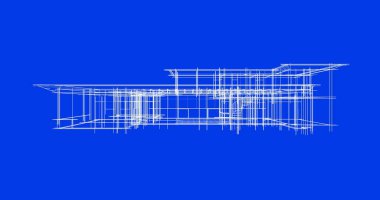 Mimari sanat konseptinde soyut çizgiler, minimum geometrik şekiller. 