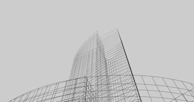 Mimari sanat konseptinde soyut çizgiler, minimum geometrik şekiller. 