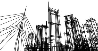 soyut mimari duvar kağıdı tasarımı, dijital konsept arkaplan