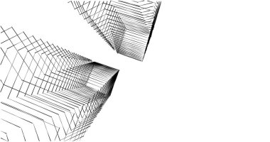 Mimari sanat konseptinde soyut çizgiler, minimum geometrik şekiller. 
