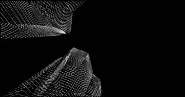 Mimari sanat konseptinde soyut çizgiler, minimum geometrik şekiller. 