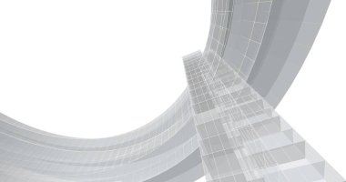 Mimari sanat konseptinde soyut çizgiler, minimum geometrik şekiller. 