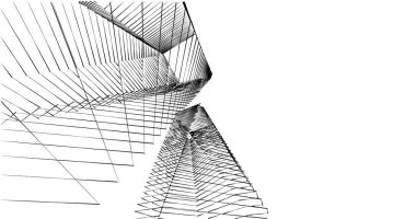 Mimari sanat konseptinde soyut çizgiler, minimum geometrik şekiller. 