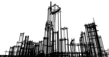 soyut mimari duvar kağıdı tasarımı, dijital konsept arkaplan