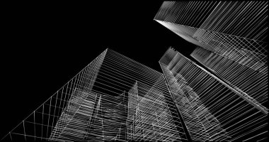 soyut mimari duvar kağıdı tasarımı, dijital konsept arkaplan