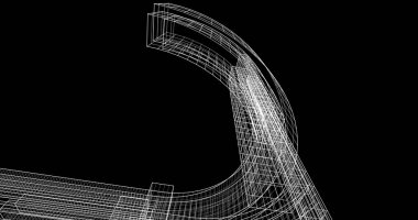 minimal çizim sanatı, geometrik mimari binalar tasarımı