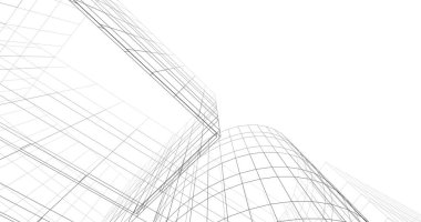 Mimari sanat konseptinde soyut çizgiler, minimum geometrik şekiller. 