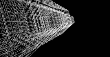 Mimari sanat konseptinde soyut çizgiler, minimum geometrik şekiller. 