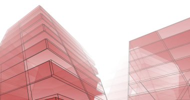 Mimari sanat konseptinde soyut çizgiler, minimum geometrik şekiller. 