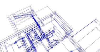 Mimari sanat konseptinde soyut çizgiler, minimum geometrik şekiller. 