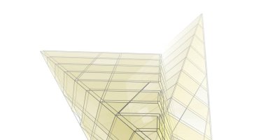 Mimari sanat konseptinde soyut çizgiler, minimum geometrik şekiller. 