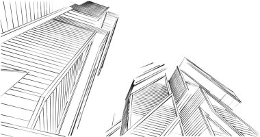 eskiz sanatı, geometrik mimari binalar tasarımı