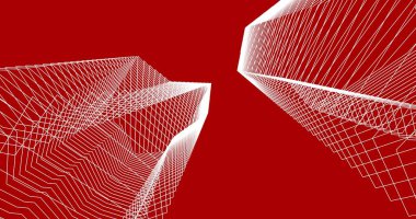 Mimari sanat konseptinde soyut çizgiler, minimum geometrik şekiller. 