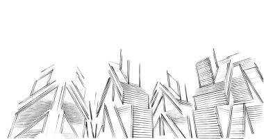 eskiz sanatı, geometrik mimari binalar tasarımı