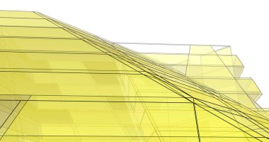 Mimari sanat konseptinde soyut çizgiler, minimum geometrik şekiller. 