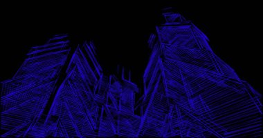 Arkaplanda mimari bina 3d illüstrasyon